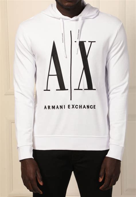 Blusa Da Armani Exchange - Blusa de Moletom Fechada AX ARMANI EXCHANGE Logo Branca - Compre Agora ...