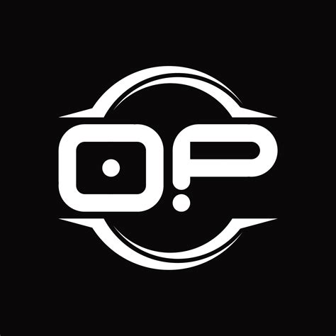 op logo monogram  circle rounded slice shape design template