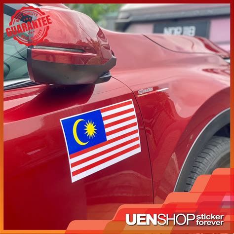 Sticker Bendera Malaysia Tahan Lama Tampal Pada Kenderaan Bendera