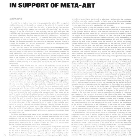 In Support of Meta-art