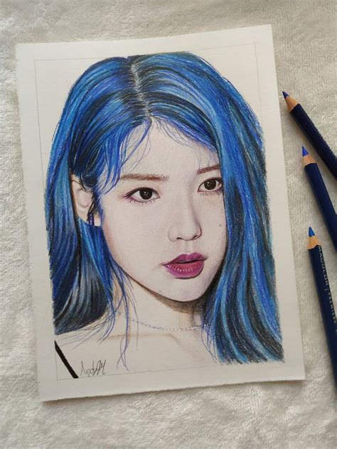 Iu Lee Ji Eun Color Pencil Drawing K Pop Amino