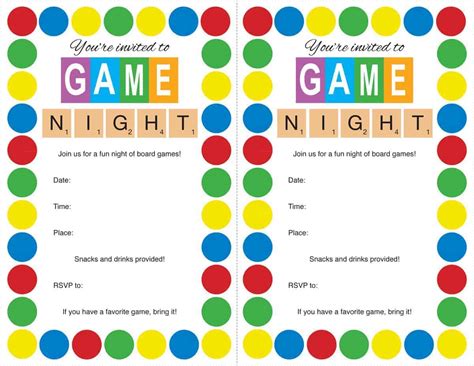 Game Night Invitations Free Printable - Printable Templates