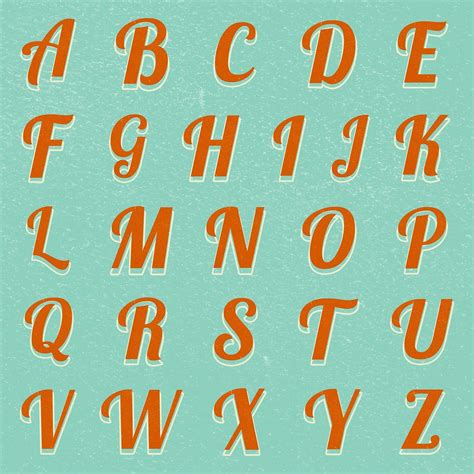 A Z Retro Alphabet Boldface Lettering Typography Free Image By