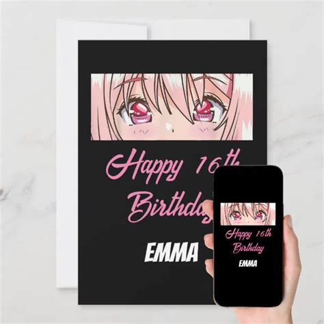 16th Birthday Anime Invitation Zazzle