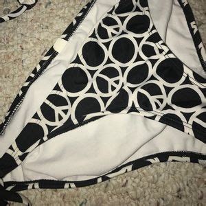 Xhilaration Swim Bikini Black And White Peace Sign Poshmark