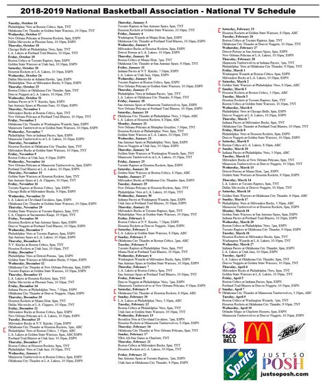 I made a NBA National TV Schedule that would be cool to print out ...