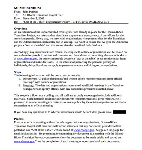 meeting memo template