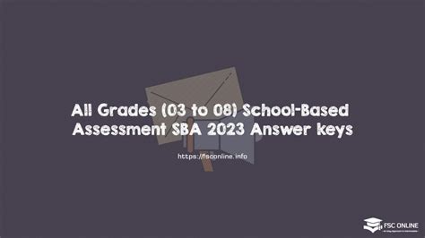 All Grades 03 To 08 School Based Assessment Sba 2023 Answer Keys