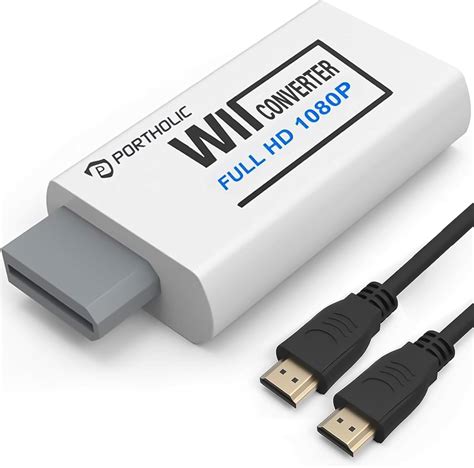 PORTHOLIC Conversor Wii Para HDMI 1080P Para Dispositivo Full HD