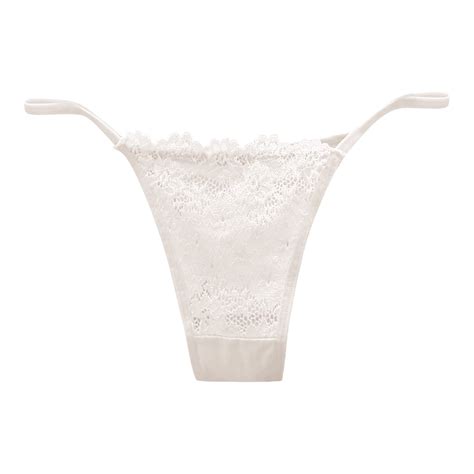 Midwennn Womens Sexy Lace Transparent Thong Womens Low Waist Hot Thin Seamless Crotch Thin Strap