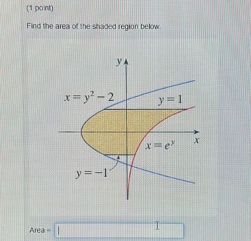 1 Point Find The Area Of The Shaded Region StudyX