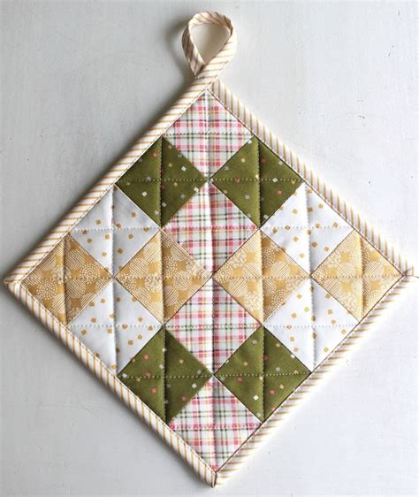 Quilted Patchwork Hot Pad Quilted Patchwork Pot Holder Potholder Hot Pad Mother S Day Gift