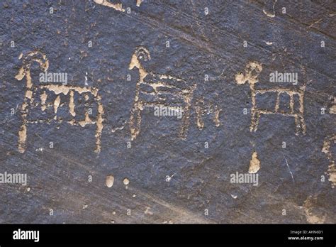 Indian Petroglyphs Lake Powell Utah Stock Photo Alamy