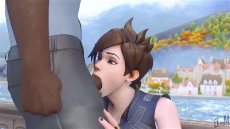 Tracer Blowing Big Black Cock Cartoon Porn