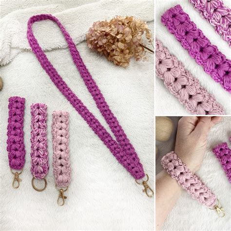 lanyard  wristlet poppy crochet pattern ellenkantarellencom