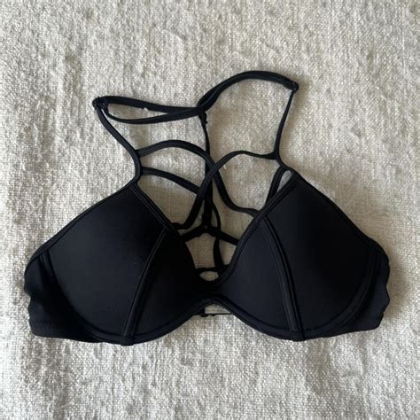 VICTORIAS SECRET Underwire Bikini Top With Strappy Depop