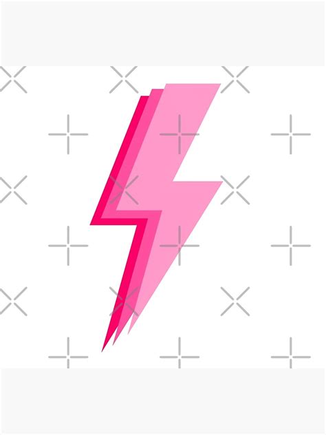 Layered Trendy Hot Pink And Light Pink Lightning Bolt Poster For Sale