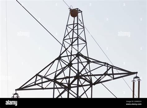 Electric Towers In Nature Transporting Electric Power Through The