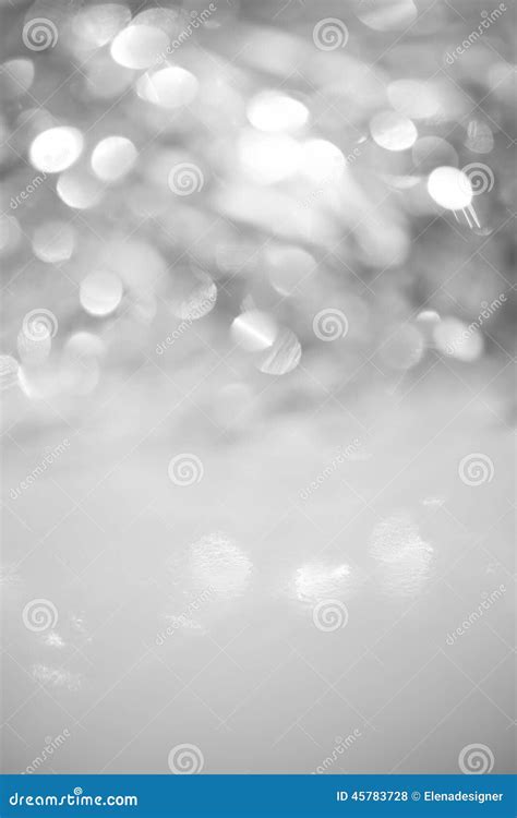 Unfocused Abstract Silver Glitter Holiday Background Stock Photo