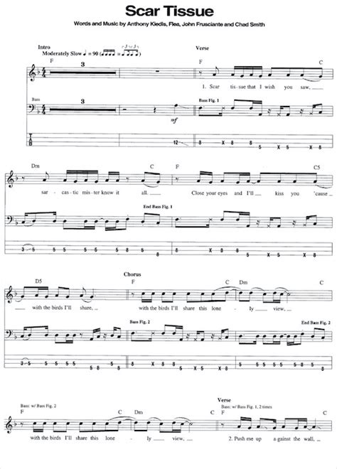 Red Hot Chili Peppers Scar Tissue Partituras Para Bajo