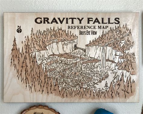 Gravity Falls Reference Map Woodburning Etsy