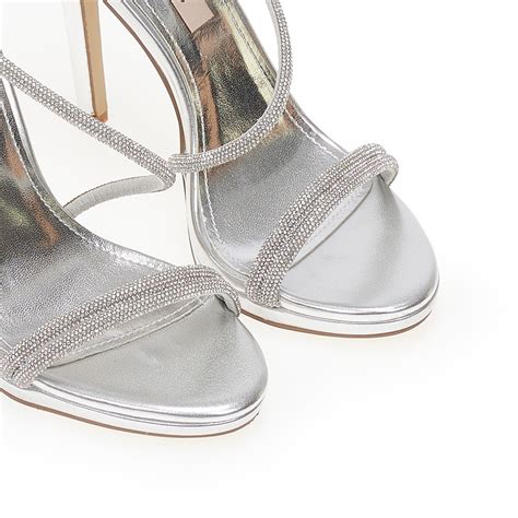 Πέδιλα nude δερματίνη με λουράκια απο στρας TSOUKALAS