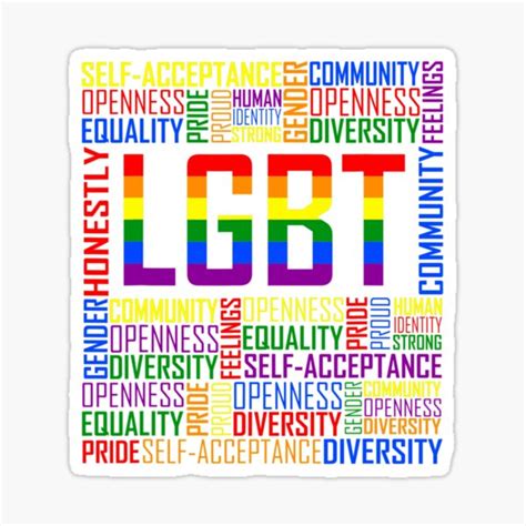 Pegatina Orgullo Gay Del Desfile De La Bandera Del Arco Iris De Las Palabras De Lgbt De