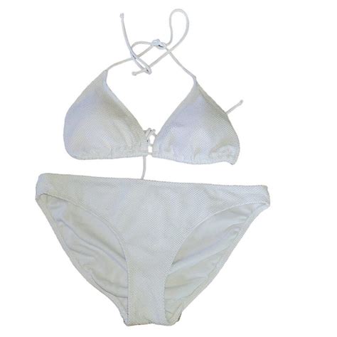 No Boundaries Swim Summer Textured Bikini Set Halter Gem