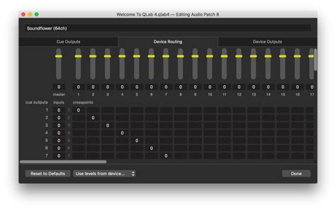 The Audio Patch Editor QLab 4 Documentation