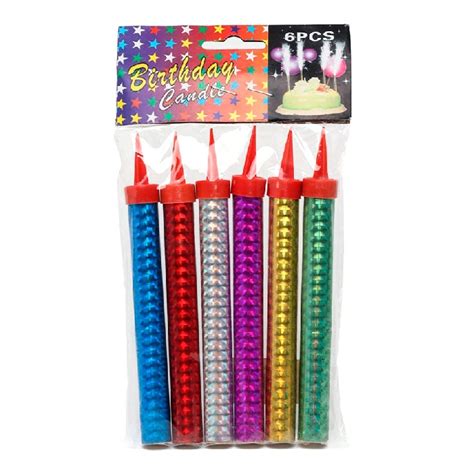 Свеча Фонтан для торта Цветное пламя, 30 сек, ассорти, 15 см, 1 шт ...