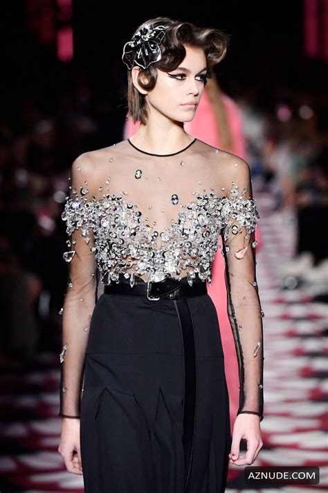 Kaia Gerber S Slightly Nude Photos From The Miu Miu Fashion Show As Part Of The Paris Fashion