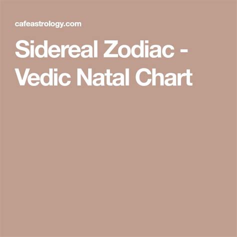 Sidereal Zodiac Vedic Natal Chart Astrology Cafe Free Natal Chart