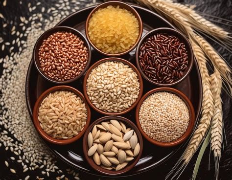 A tray of different types of grains including grains and grains ...