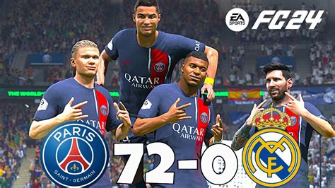 EA FC 24 RONALDO MESSI HAALAND MBAPPE ALL STARS PSG Vs REAL