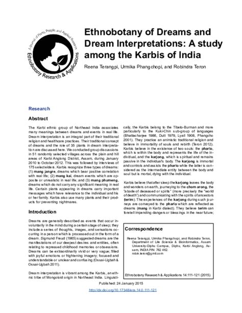 ethnobotany  dreams  dream interpretations  study