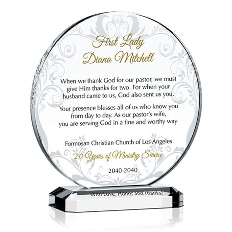 Thank You Pastors Wife Plaque Diy Awards