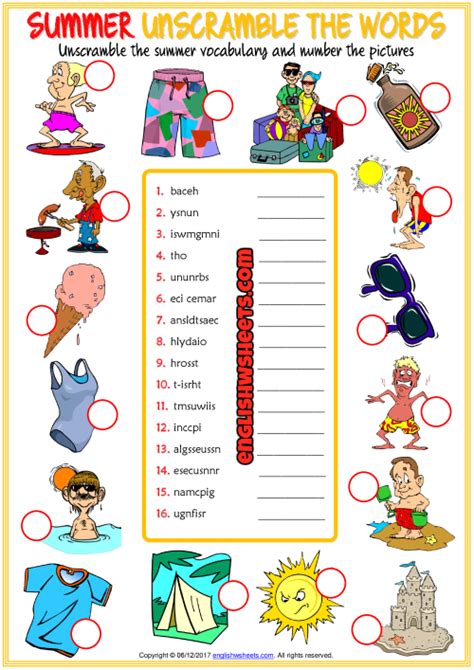 At The Beach Worksheet Free Esl Printable Worksheets Made By Teachers E62