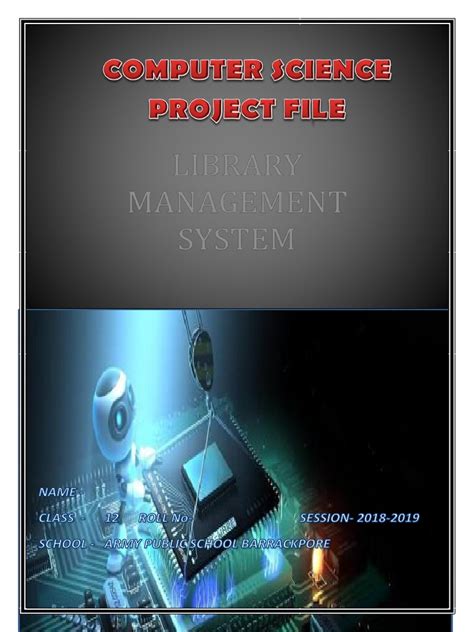 Library Management System For Computer Science Project Class 12 Download Free Pdf System