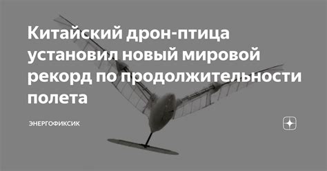 Китайский дрон-птица установил новый мировой рекорд по ...