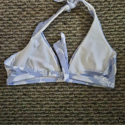 Light Purple And White Floral Bikini Top Depop