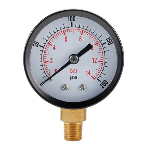 Dual Scale Small Pressure Gauge 18 Npt Thread Range 0 200psi 0 14bar