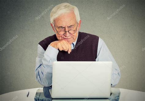 Confused Grandfather Using A Pc Stock Photo By SIphotography 65198793