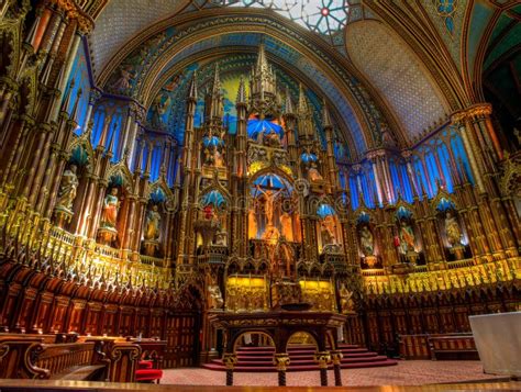 Notre Dame Basilica, Interior, Montreal, QC, Canada. Editorial Photo - Image of dame, notre ...