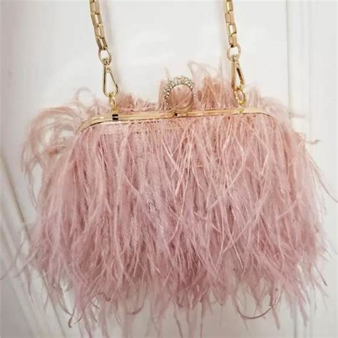 Bolsa Clutch Plumas Avestruz Nude Elo Produtos Especiais