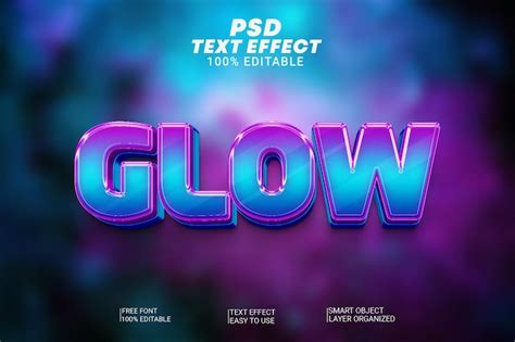 Premium PSD Psd Editable Text Effect Glow Premium