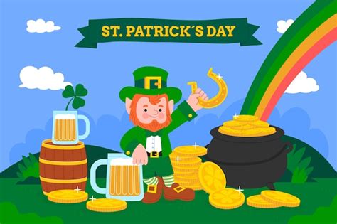 Free Vector Flat Background For St Patricks Day Celebration
