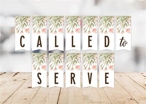 Called To Serve Banner Floral Missionary Banner Lds Etsy