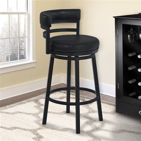 Armen Living Madrid 30" Swivel Bar Stool in Ford Black - LCMABABLBL30