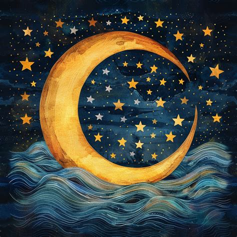 Moon And Stars Art Free Stock Photo - Public Domain Pictures