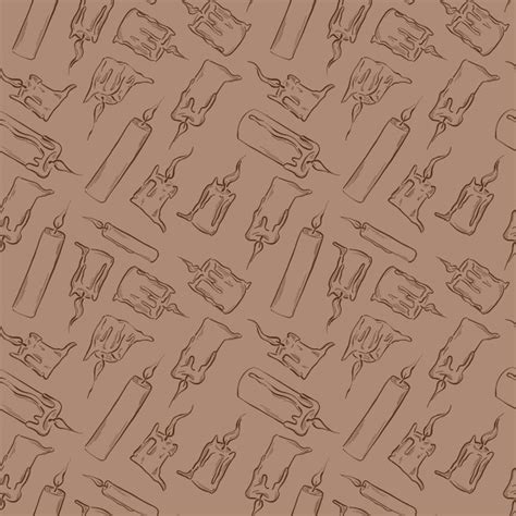 Premium Photo Hand Drawn Seamless Pattern With Hand Drawn Silhuette Of Burning Candles On Nude